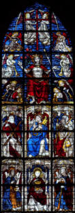 Saints Simon, Jean l'Evangéliste et Jacques le Mineur - Saints André, Pierre et Jacques le majeur -Le Christ Juge entouré d'anges avec les instruments de la Passion 
