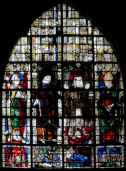 Baie 23: Saints Léon, Jacques le Majeur, Catherine de Sienne et Pierre 