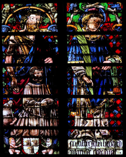 Le chanoine Huyard présenté par saint Jean-Baptiste et saint Etienne