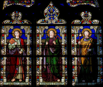 Les  saints Jacques le Mineur, Thomas et Jacques le Majeur