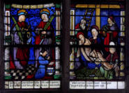 Saint Crépin et saint Crépinien présentent un donatrice - Déploration sur le corps du Christ