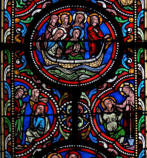 Apparition du Christ à Madeleine qui diffuse la nouvelle - Madeleine et ses compagnons sur un bateau sans gouvernail