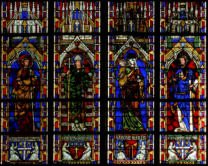 Baie 16  Saints Philippe, Martial et Jacques le Mineur avec la Vierge