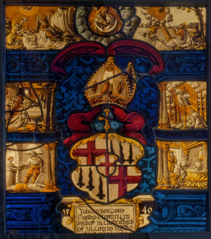 Saint Jean-Baptiste, saint Jean l'Évangéliste et Jean recevant l'Apocalypse à Patmos